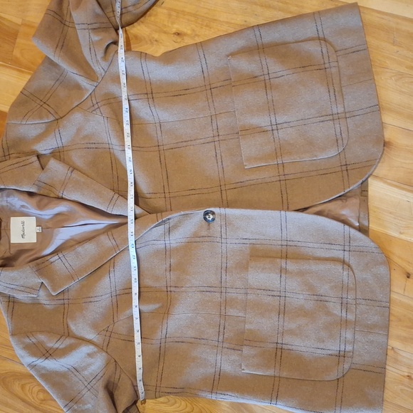 NWOT Madewell Larsen Blazer in Windowpane Plus Size 3X Black & Tan - Picture 8 of 12
